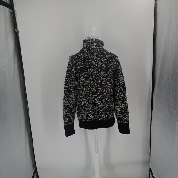 Bristol Club Women's Black White Chunky Knit Turtleneck Sweater Size Small - Picture 9 of 10